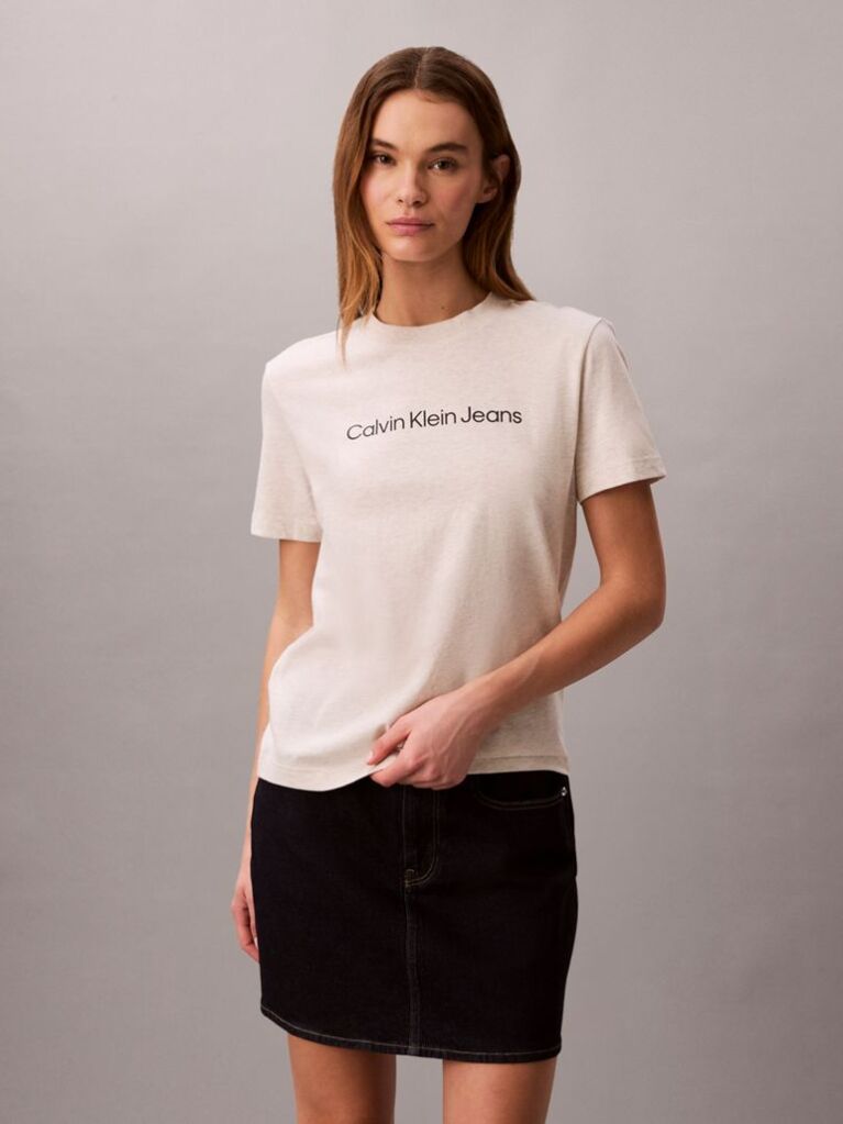 Bej Tricou Cu Maneca Scurta  Femei