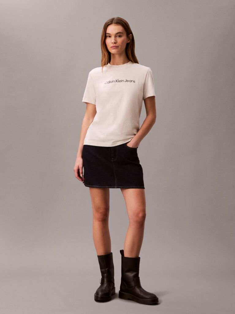 Bej Tricou Cu Maneca Scurta  Femei