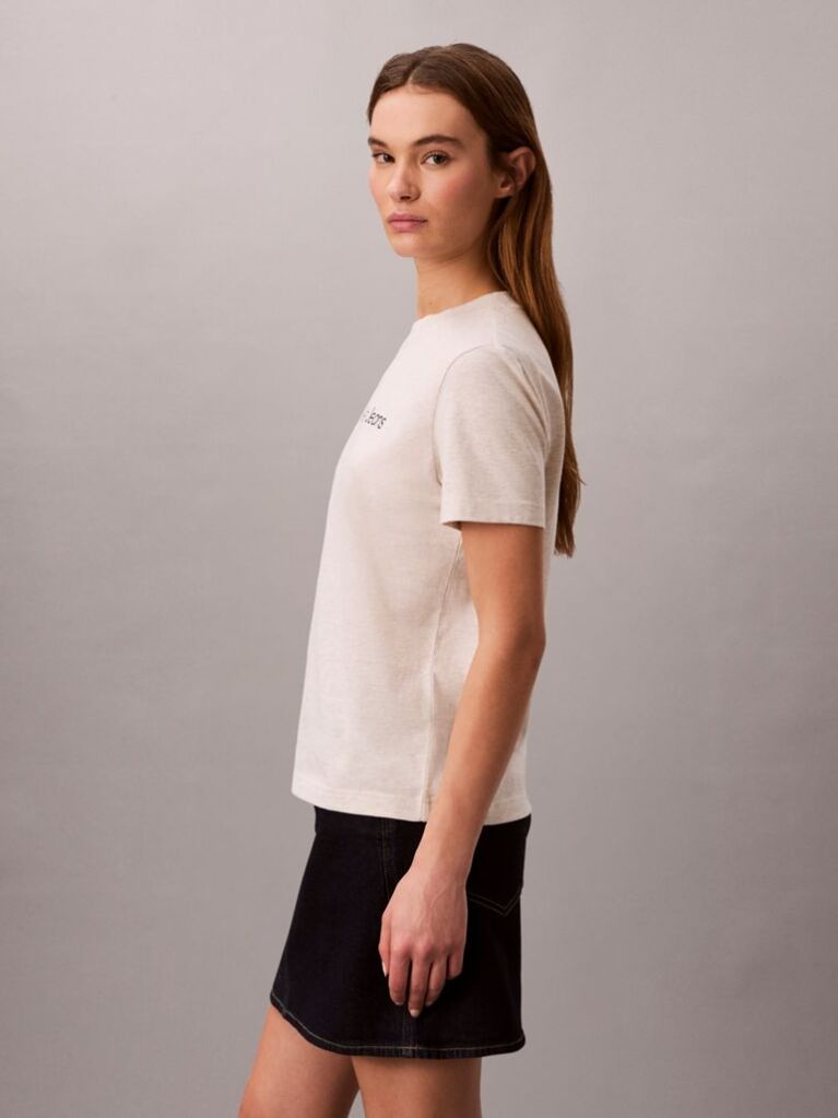 Bej Tricou Cu Maneca Scurta  Femei