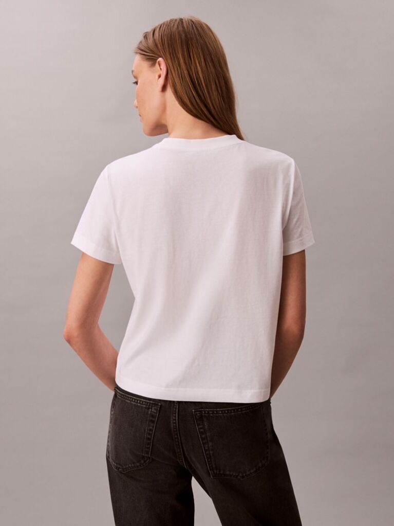 Alb Tricou Slim Cu Imprimeu Grafic Si Logo Script  Femei