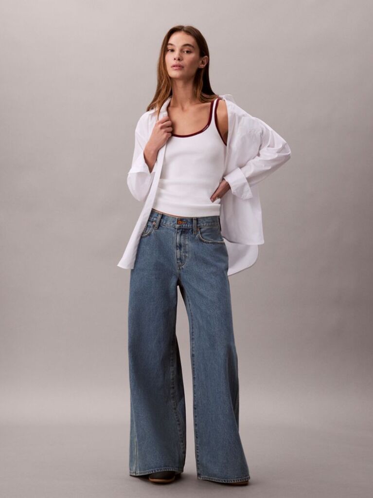 Denim Blugi Cu Croiala Ultra Larga  Femei