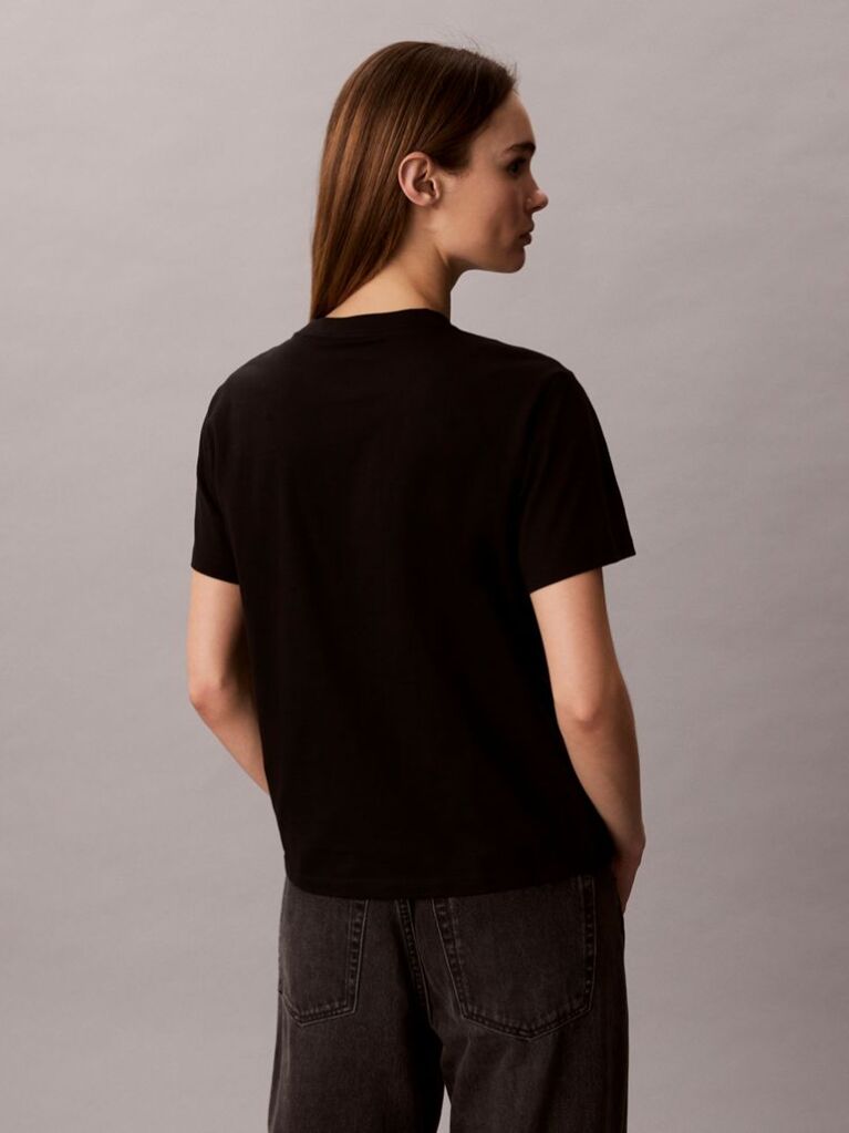 Negru Tricou Cu Logo Metalic Lucios  Femei