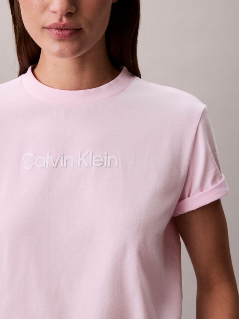 Roz Tricou Clasic Cu Logo Foil  Femei