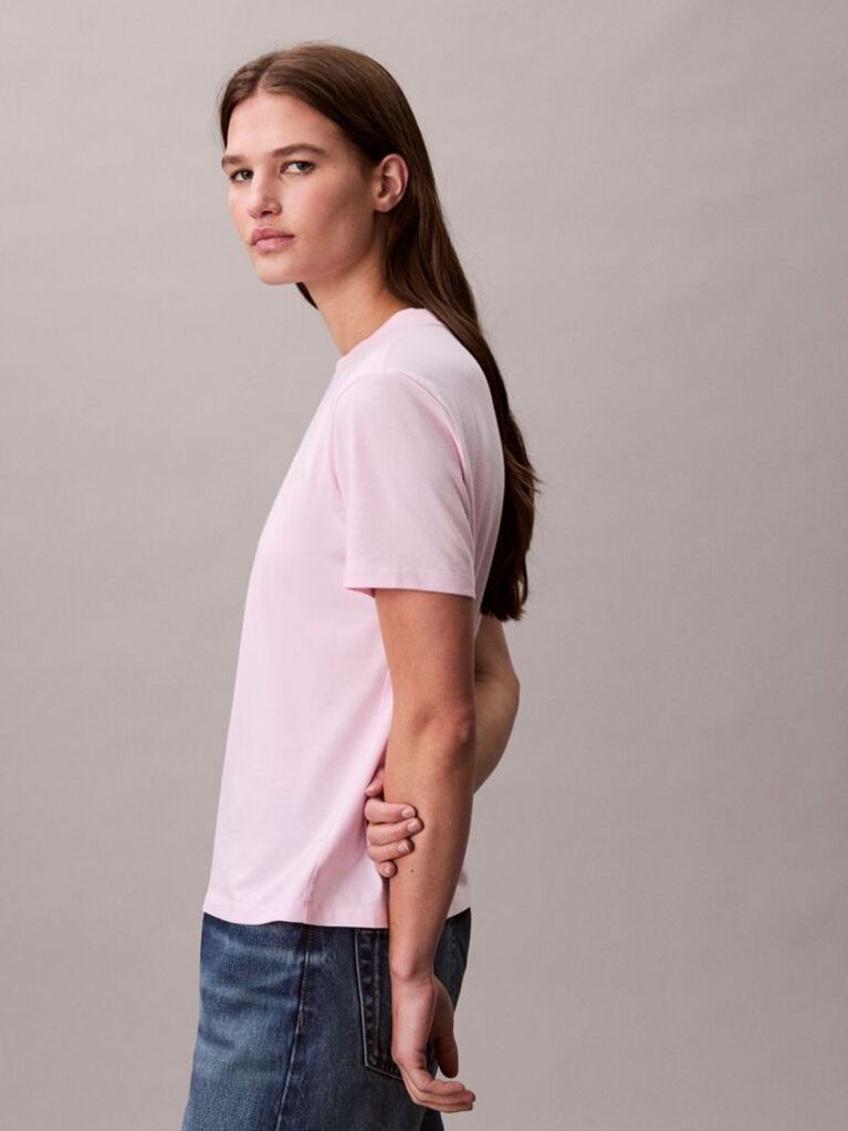 Roz Tricou Clasic Cu Logo Foil  Femei