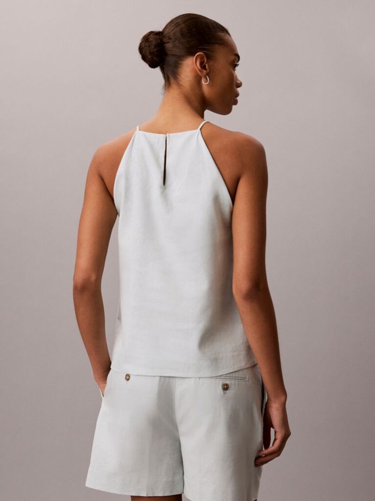 Green Linen Blend Cami Top  Women
