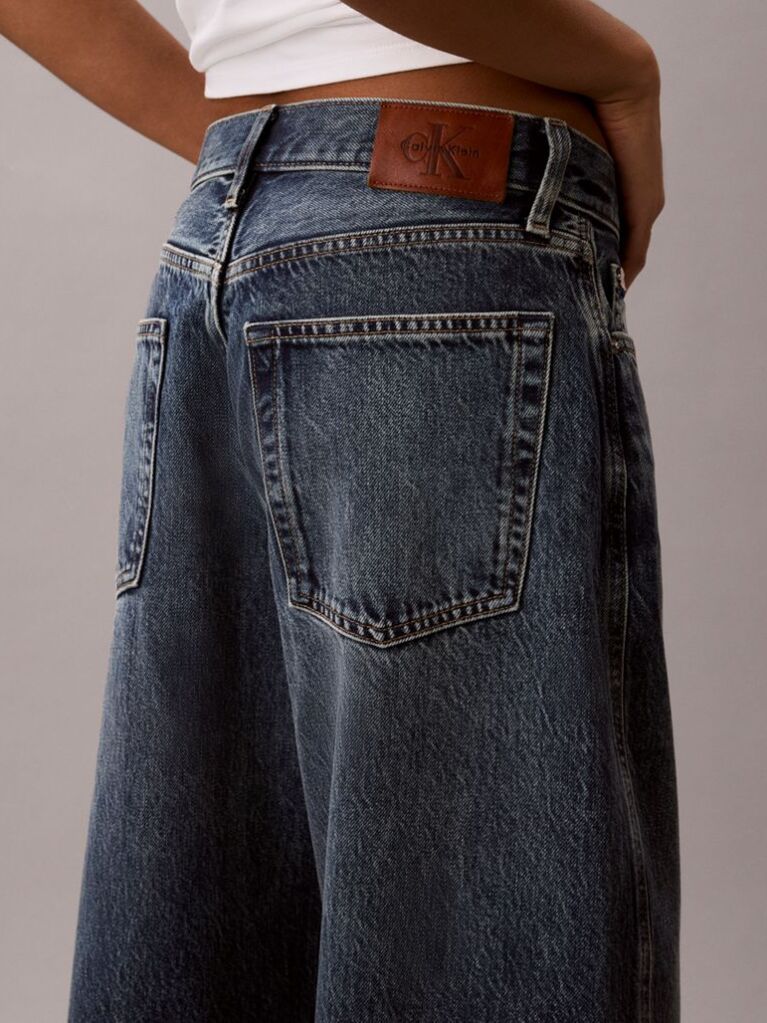 Denim Blugi Baggy Cu Talie Joasa Si Cusaturi Rasucite  Femei