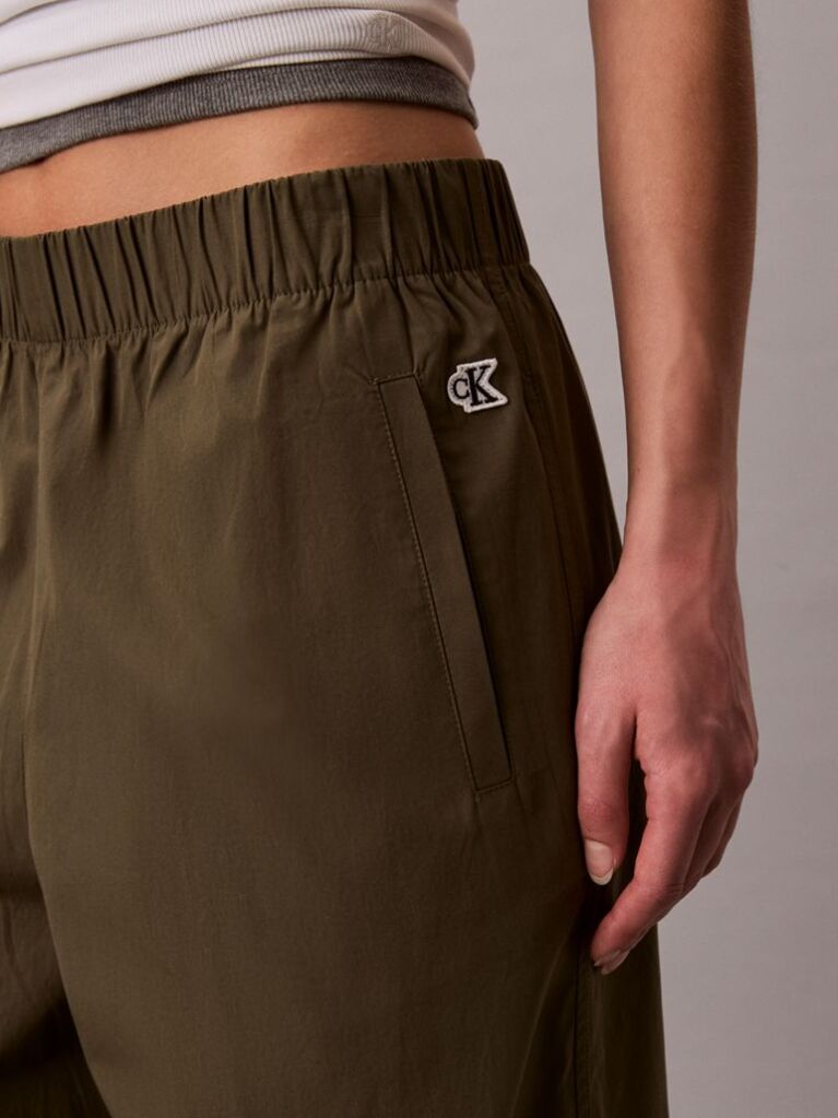 Bej Pantaloni Din Poplin De Bumbac  Femei