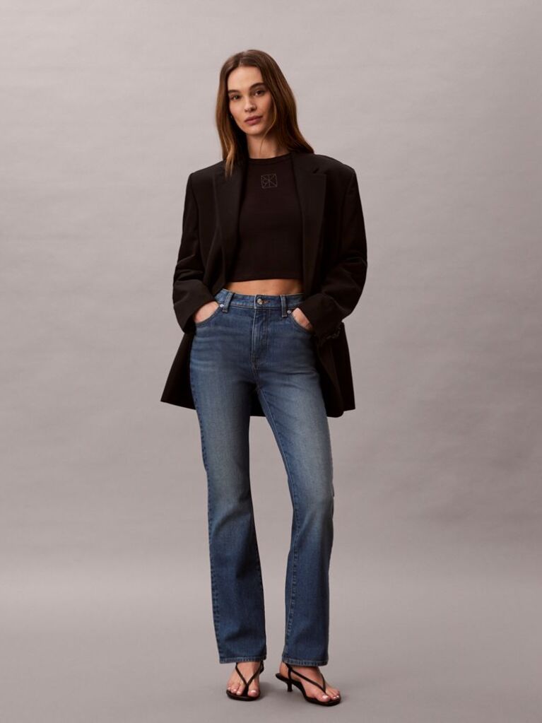 Denim Blugi Skinny Cu Croiala Usor Evazata  Femei