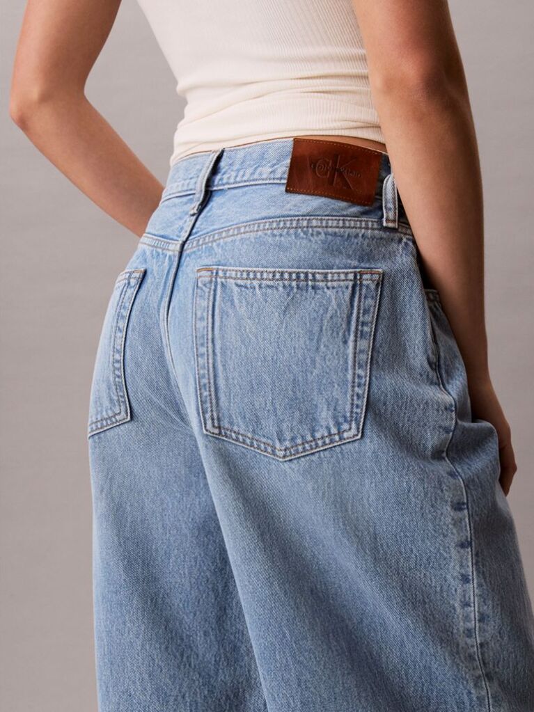 Denim Blugi Barrel Cu Croiala Lejera  Femei