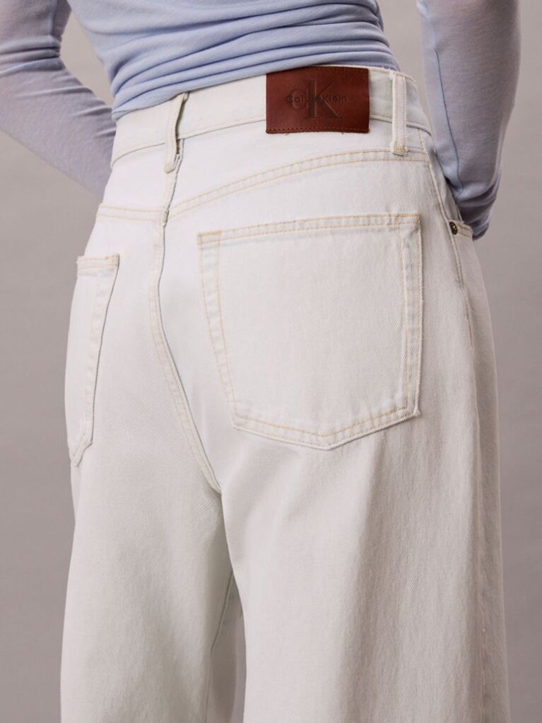 Alb Blugi Wide Leg  Femei