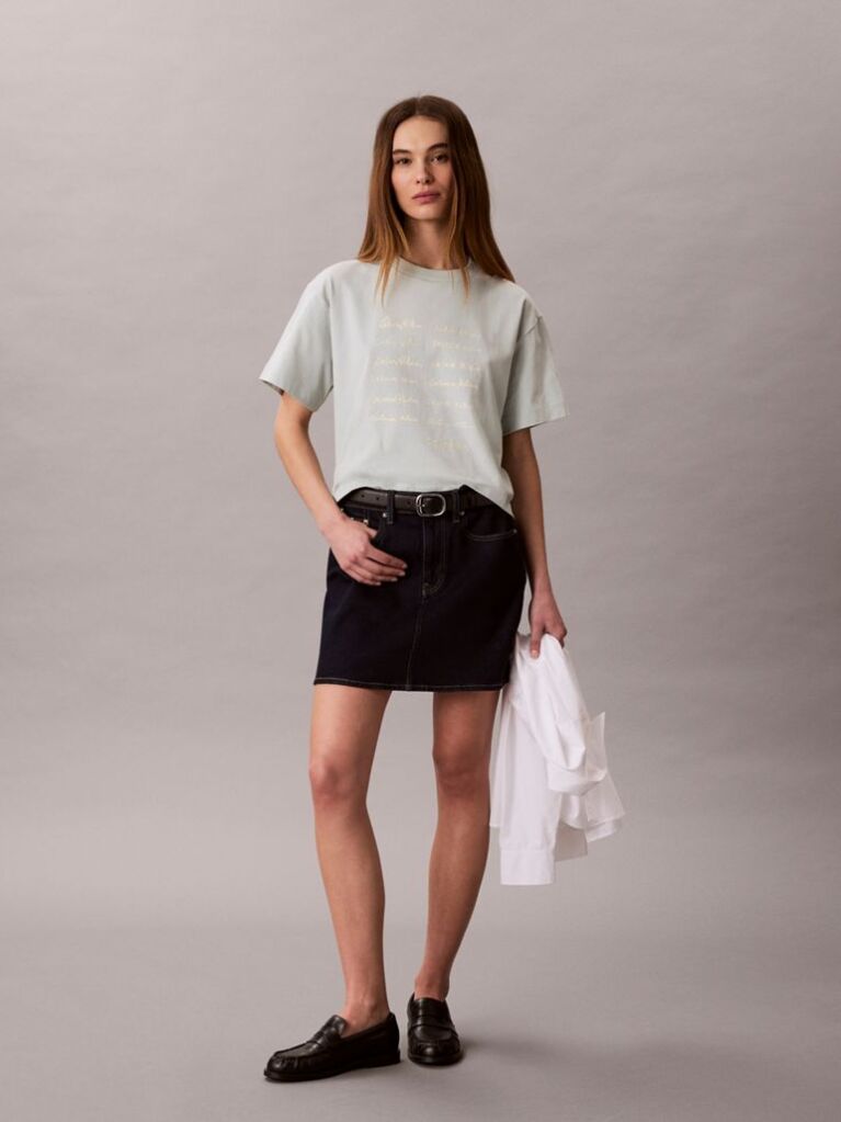 Grey Short Sleeve Cropped Boxy Graphic T-Shirt  Women