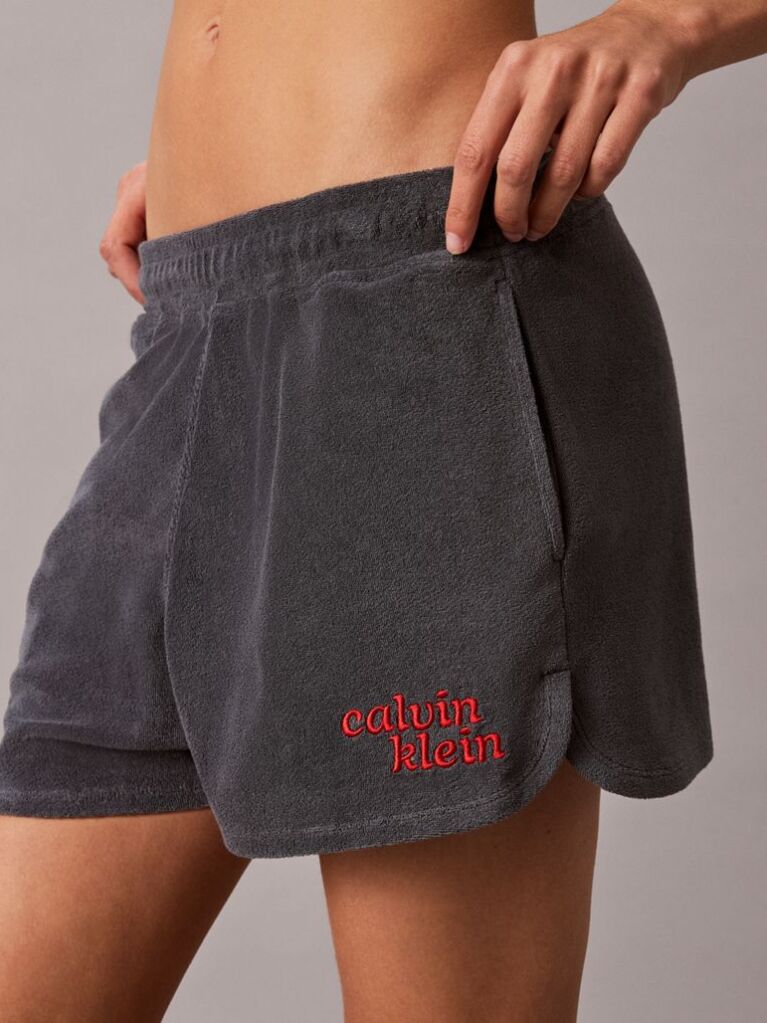 Gri Pantaloni Scurti Model Dolphin Din Material Frotir  Femei