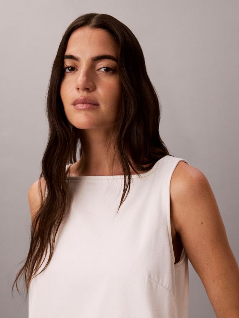 Alb Denim Shift Dress  Femei