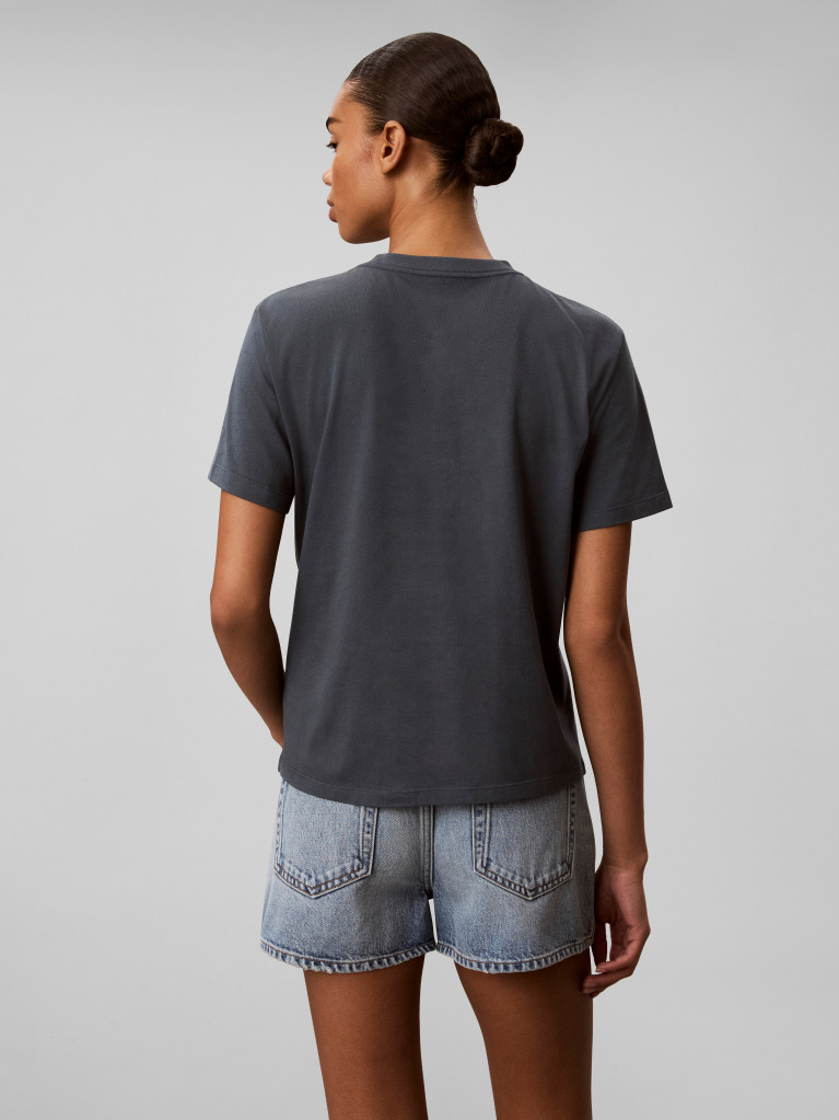 Blue Two-Tone Logo Crew Neck T-Shirt  Women