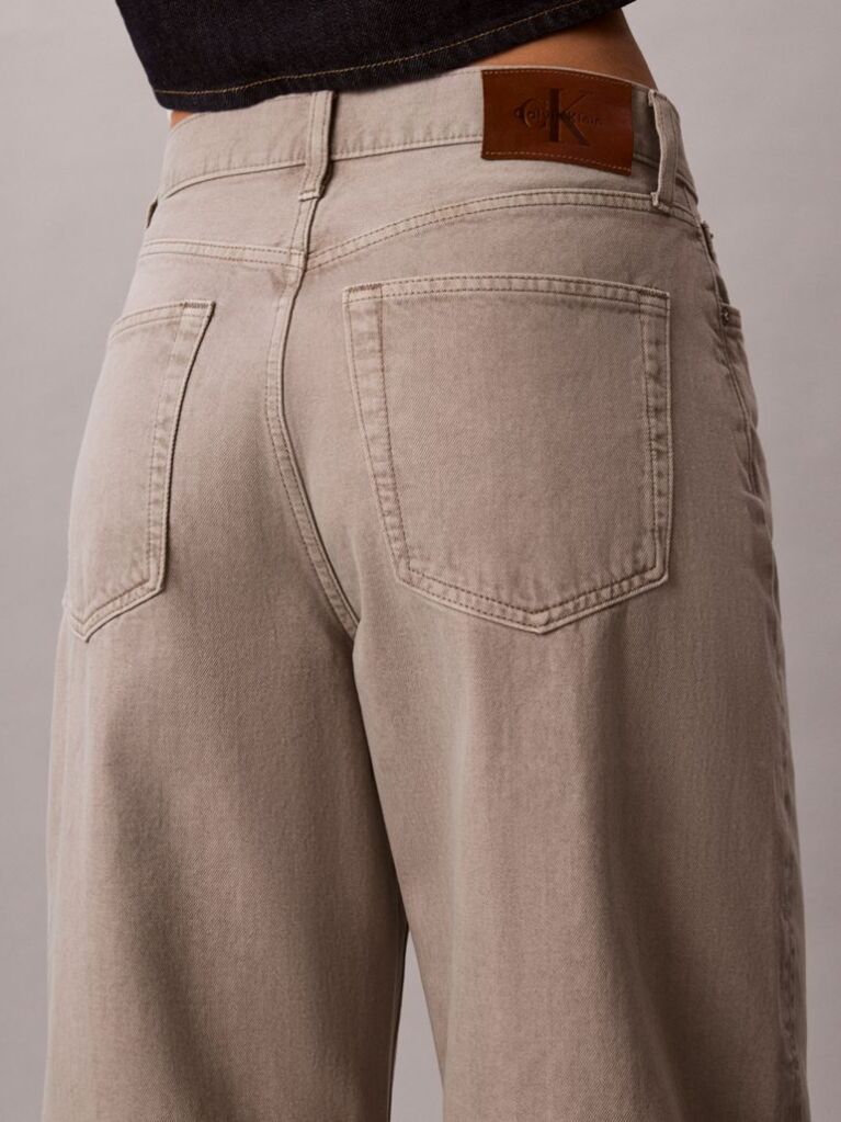 Gri Blugi Cu Croiala Barrel Si Lungime Cropped  Femei