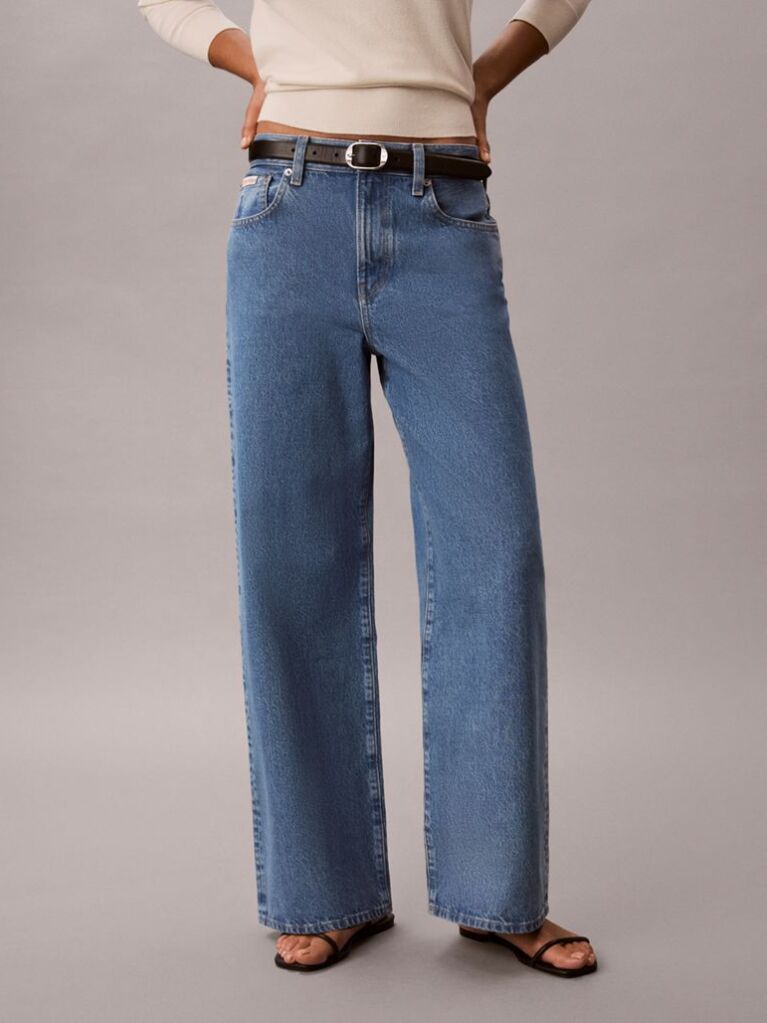 Denim Blugi Cu Croiala Wide Leg  Femei