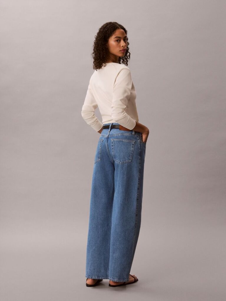 Denim Blugi Cu Croiala Wide Leg  Femei
