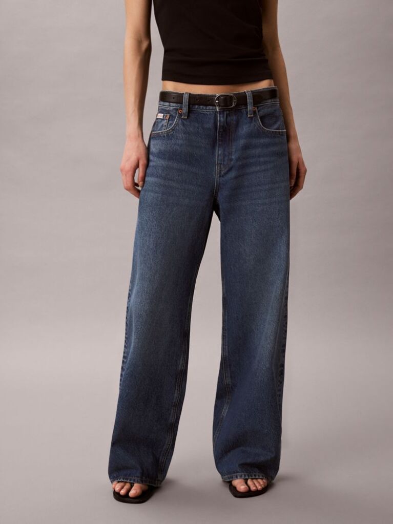 Denim Blugi Baggy Cu Talie Joasa  Femei