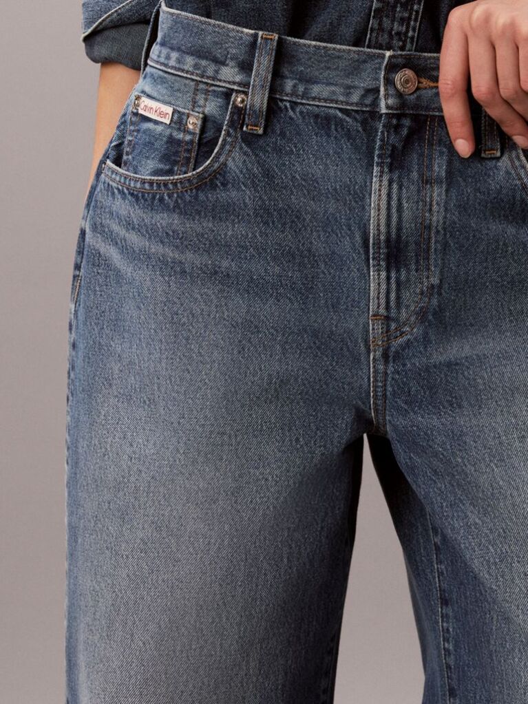 Denim Blugi Cu Croiala Larga  Femei