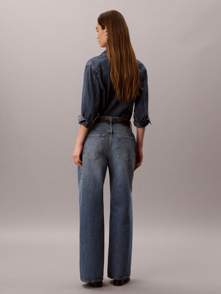 Denim Blugi Cu Croiala Larga  Femei