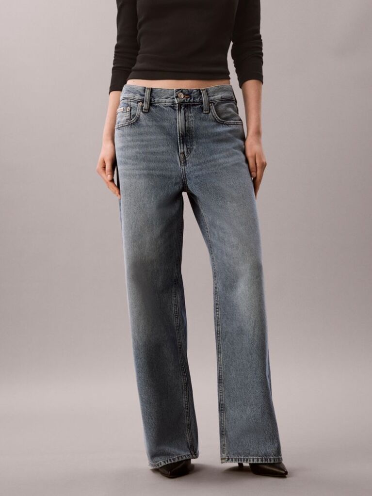 Denim Blugi Baggy Cu Talie Joasa  Femei