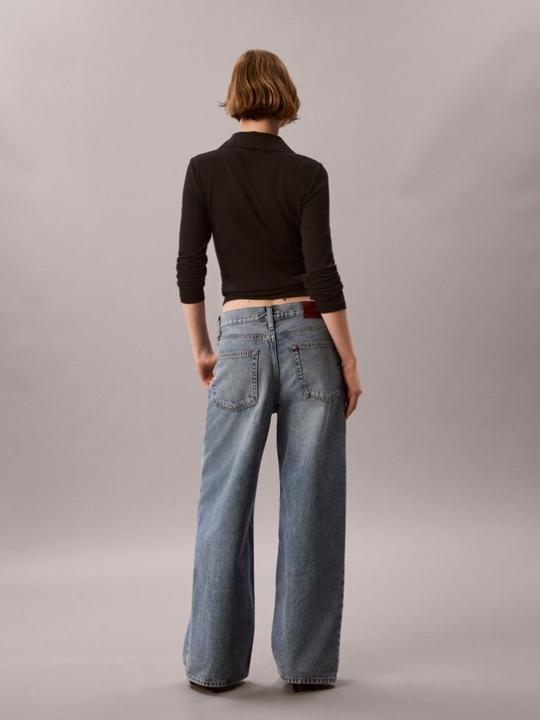 Denim Blugi Baggy Cu Talie Joasa  Femei