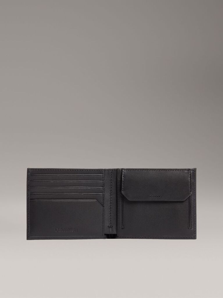 Black Leather RFID Billfold Wallet  Men