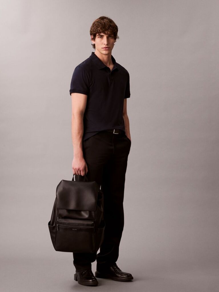 Negru Rucsac Compact Cu Fermoar Si Clapeta  Barbati