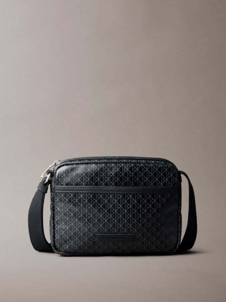 Negru Geanta Crossbody Cu Emblema Logo Integral  Barbati