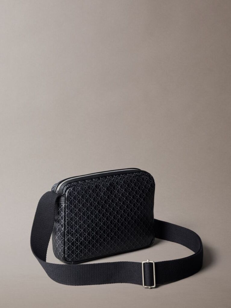 Negru Geanta Crossbody Cu Emblema Logo Integral  Barbati