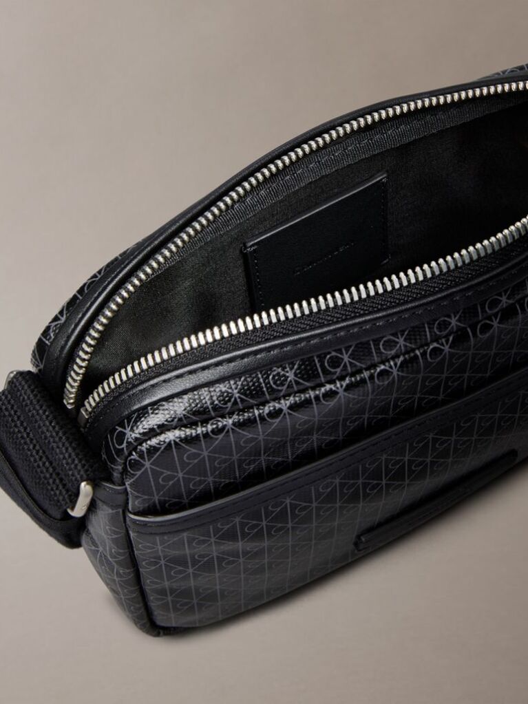 Negru Geanta Crossbody Cu Emblema Logo Integral  Barbati