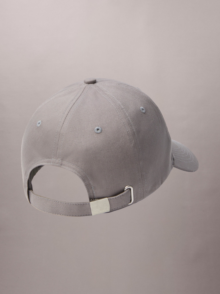 Grey Monogram Woven Patch Cap  Men
