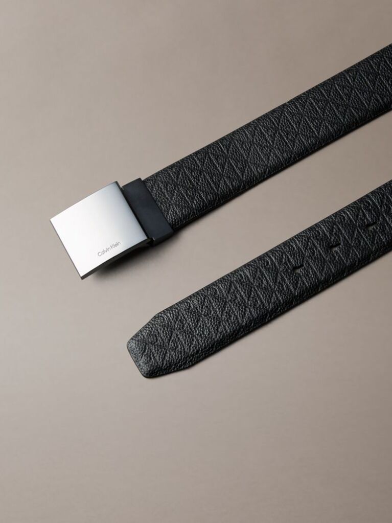 Negru Curea Din Piele Cu Catarama Placheta Si Logo Emblematic  Barbati