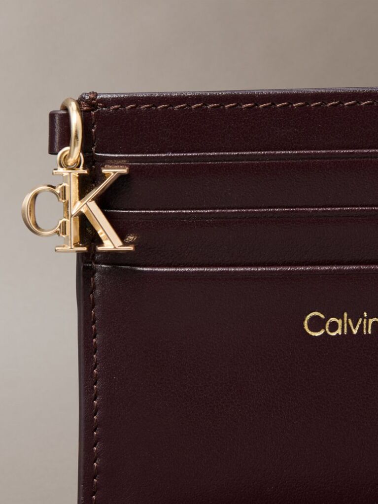 Red Leather Zip Card Holder  Women