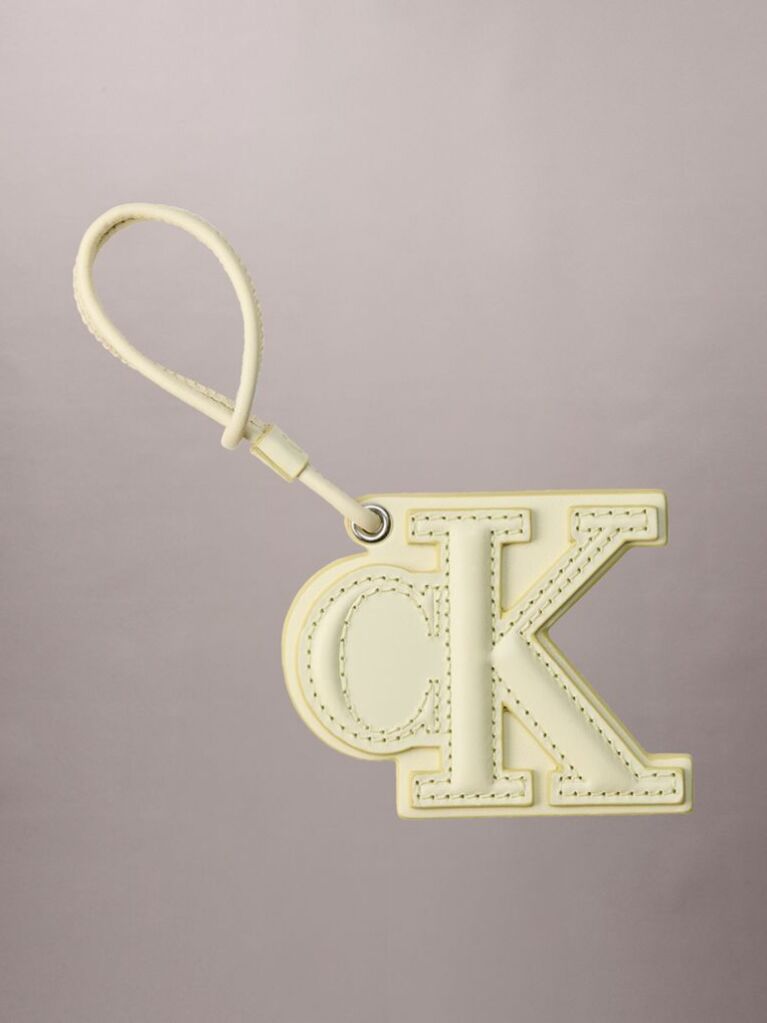 Verde Charm Pentru Geanta Din Piele Cu Logo CK Cusut  Femei