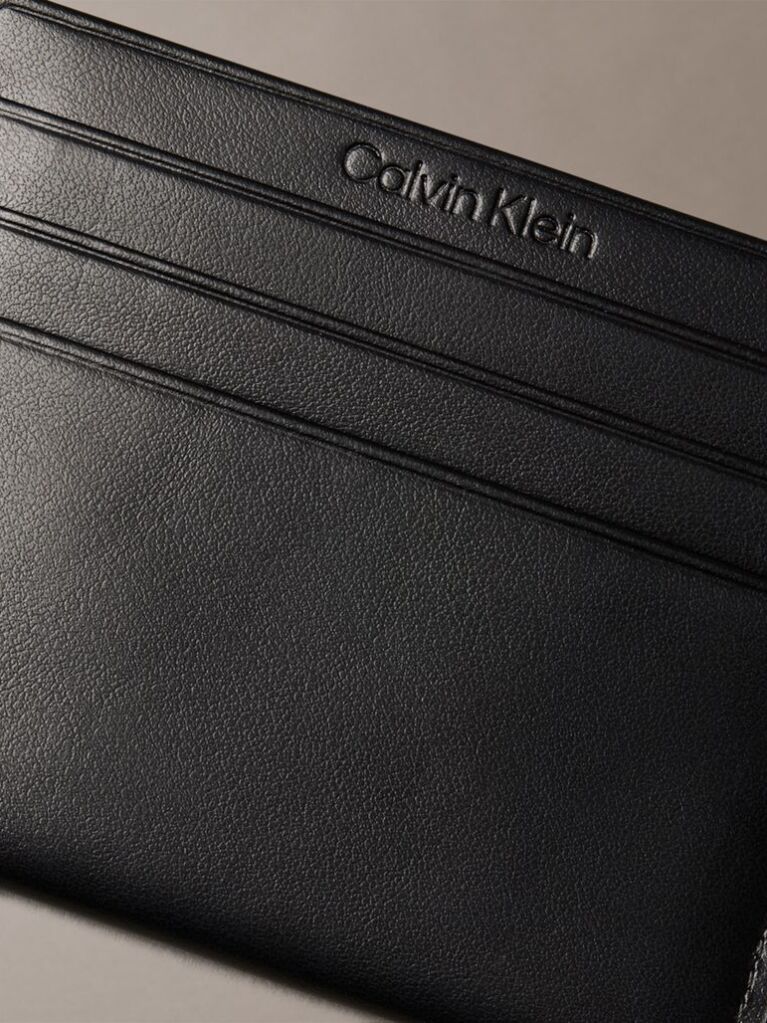 Negru Portcard Din Piele Cu Protectie RFID Si Monograma  Femei