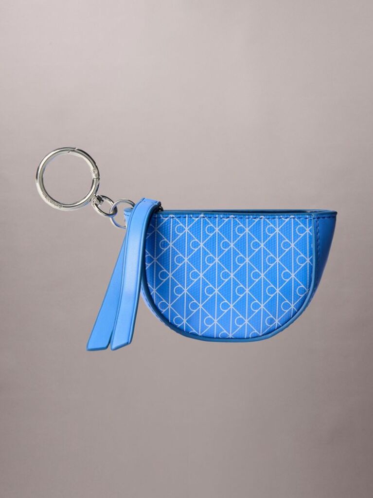 Albastru Charm Pentru Geanta Mini Pouch Cu Fermoar Si Emblema Logo  Femei