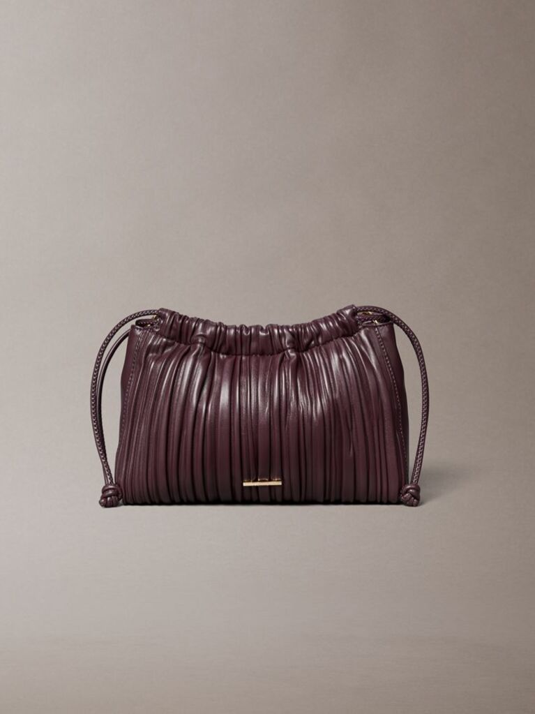 Rosu Geanta Crossbody Plisata  Femei