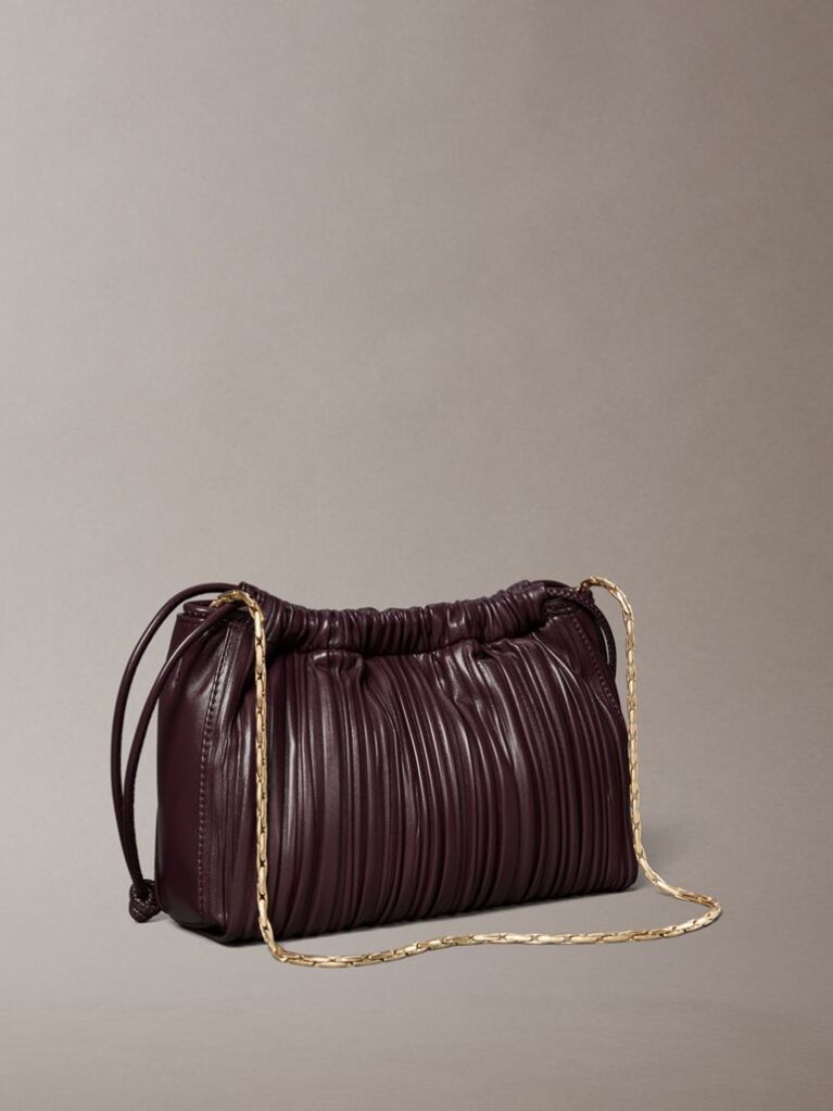 Rosu Geanta Crossbody Plisata  Femei