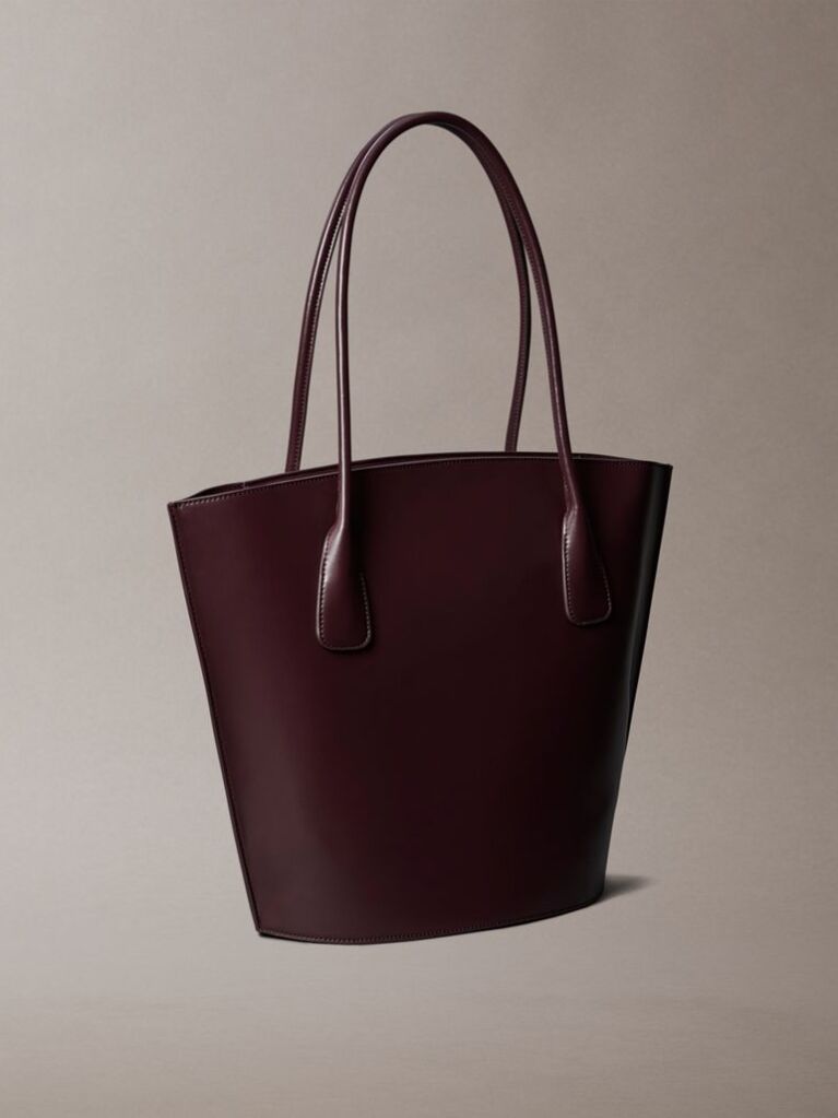 Rosu Geanta Tote Cu Logo Monogram Si Accesorii Metalice  Femei