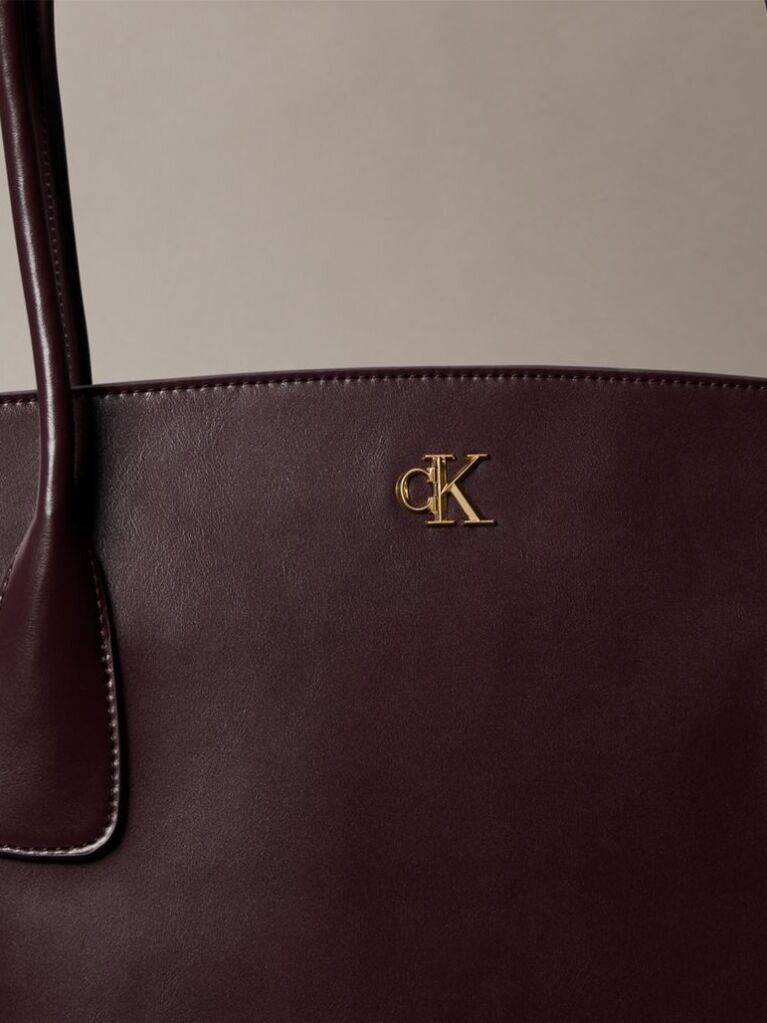 Rosu Geanta Tote Cu Logo Monogram Si Accesorii Metalice  Femei