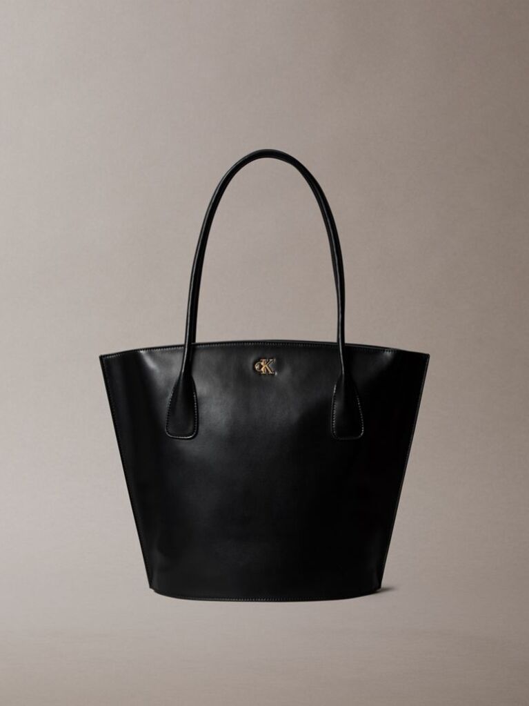 Negru Geanta Tote Cu Logo Monogram Si Accesorii Metalice  Femei