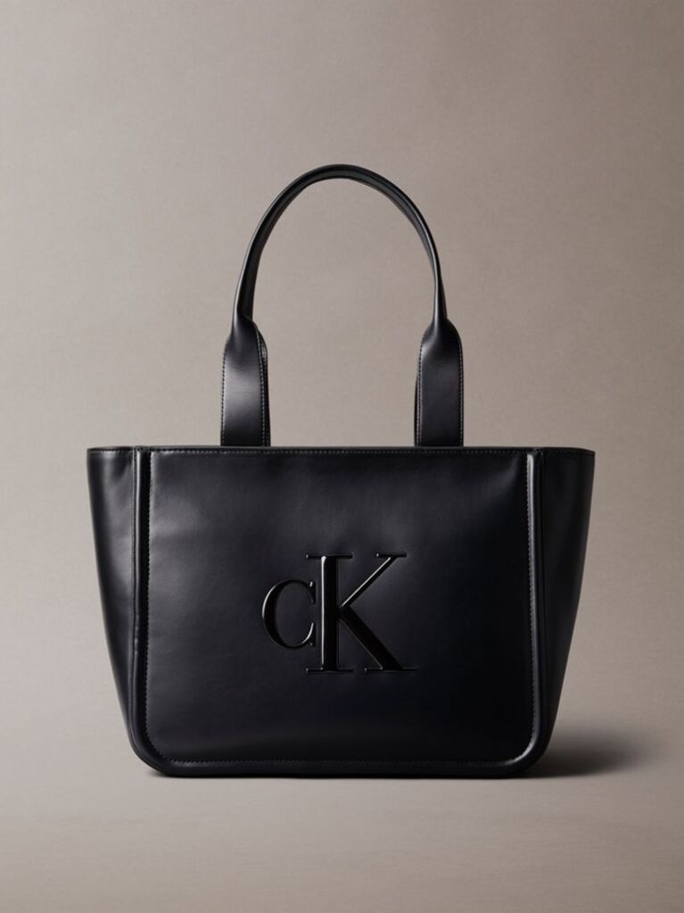 Negru Geanta Tote Cu Logo Monogram Embosat  Femei