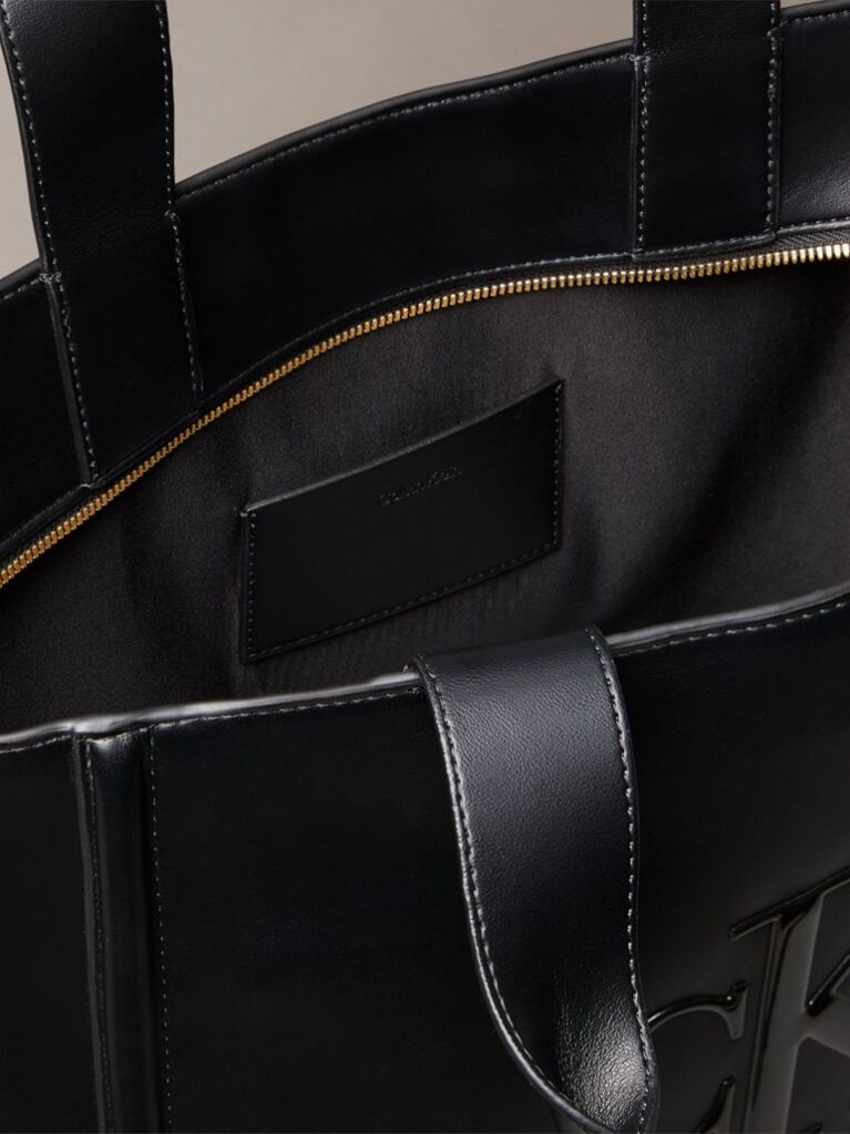 Negru Geanta Tote Cu Logo Monogram Embosat  Femei