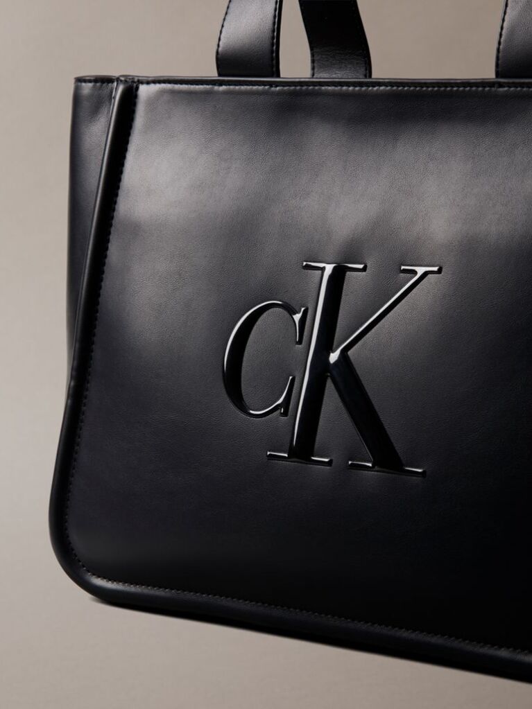 Negru Geanta Tote Cu Logo Monogram Embosat  Femei