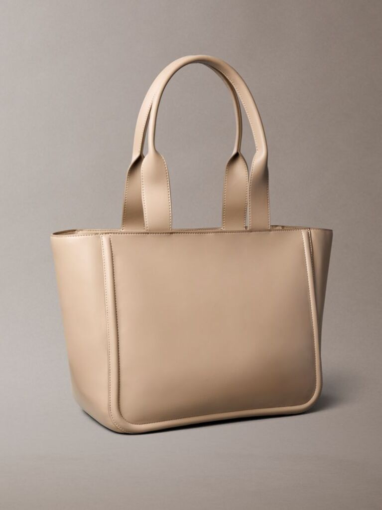 Bej Geanta Tote Cu Logo Monogram Embosat  Femei