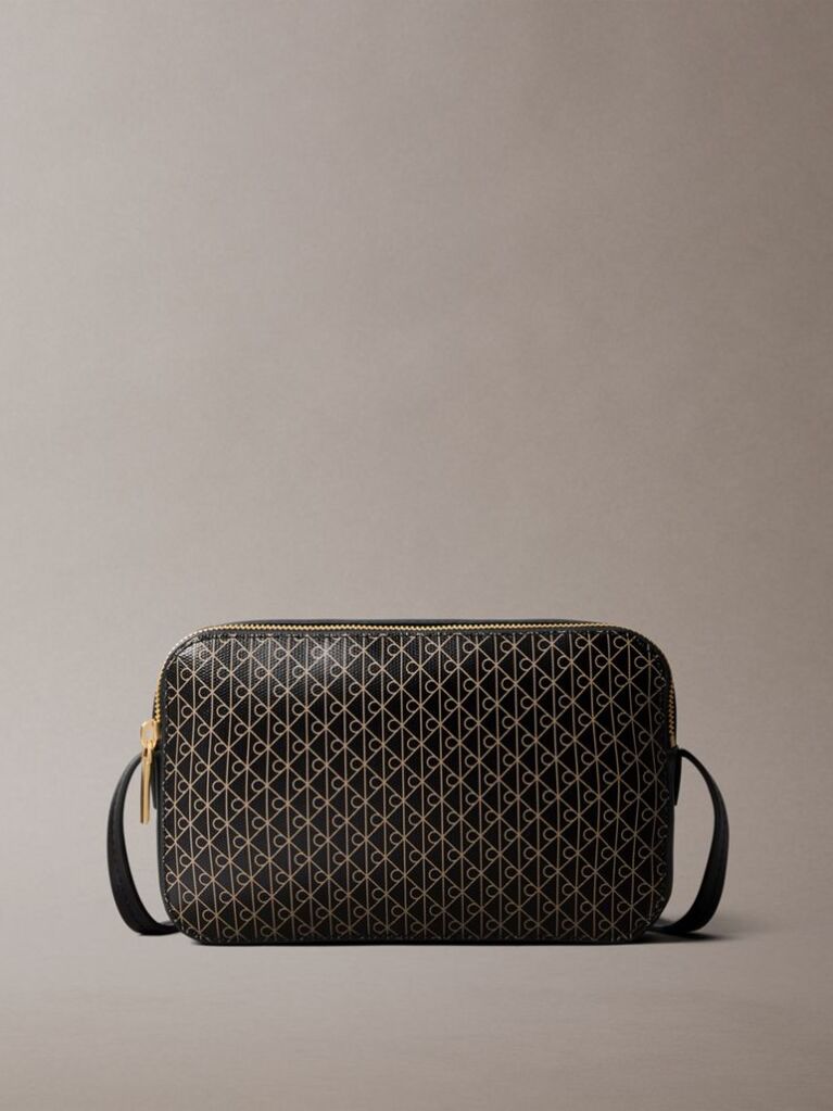 Negru Geanta Tip Camera Din Jacquard Cu Monograma Logo Integral  Femei