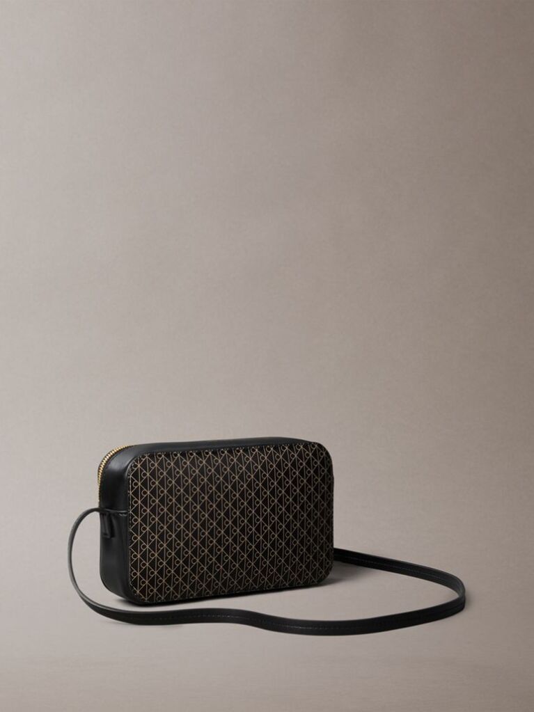 Negru Geanta Tip Camera Din Jacquard Cu Monograma Logo Integral  Femei