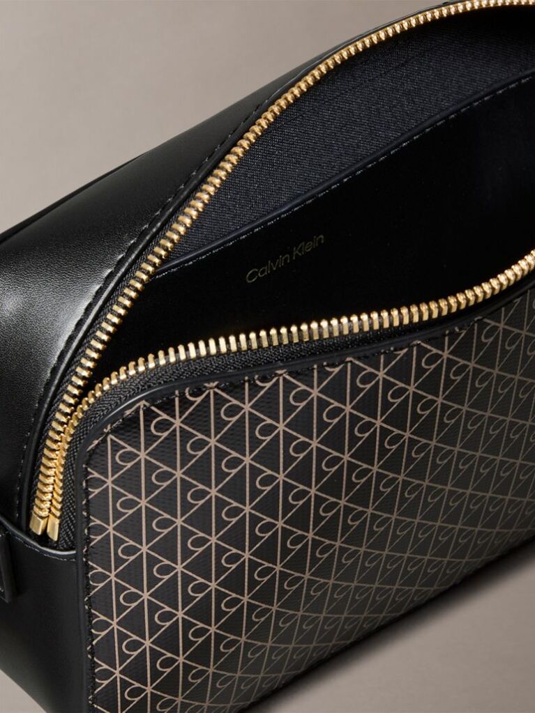 Negru Geanta Tip Camera Din Jacquard Cu Monograma Logo Integral  Femei