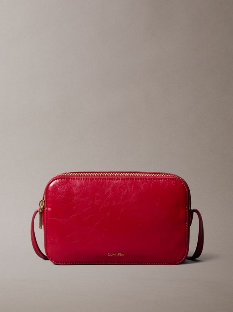 Rosu Geanta Crossbody Cu Logo Din Folie Lucioasa  Femei